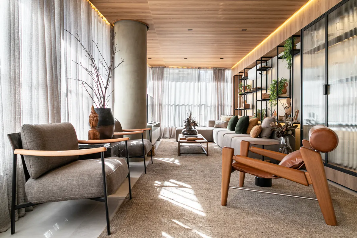 Living integrado — apartamento decorado